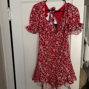 Red Daisy Floral Tie Back